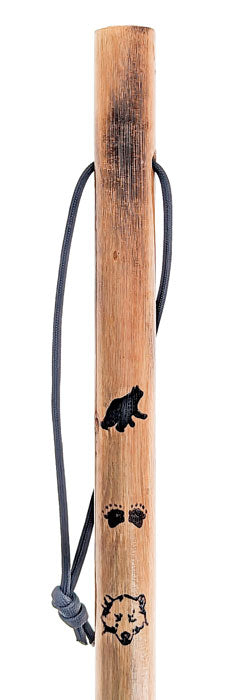 24-Piece Set of 55" Assorted Animal Stamped Wooden Hiking Sticks with Rope Wrapping; Stand NOT Included