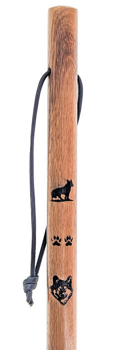 24-Piece Set of 55" Assorted Animal Stamped Wooden Hiking Sticks with Rope Wrapping; Stand NOT Included