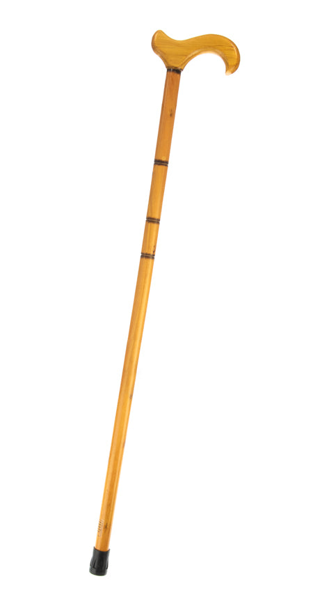 35" Wooden Walking Cane, Hardwood, Rubber Tip at the End