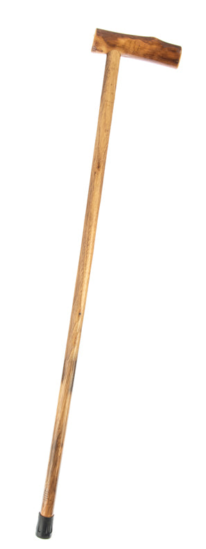 35" Wooden Walking Cane, Hardwood, Rubber Tip at the End