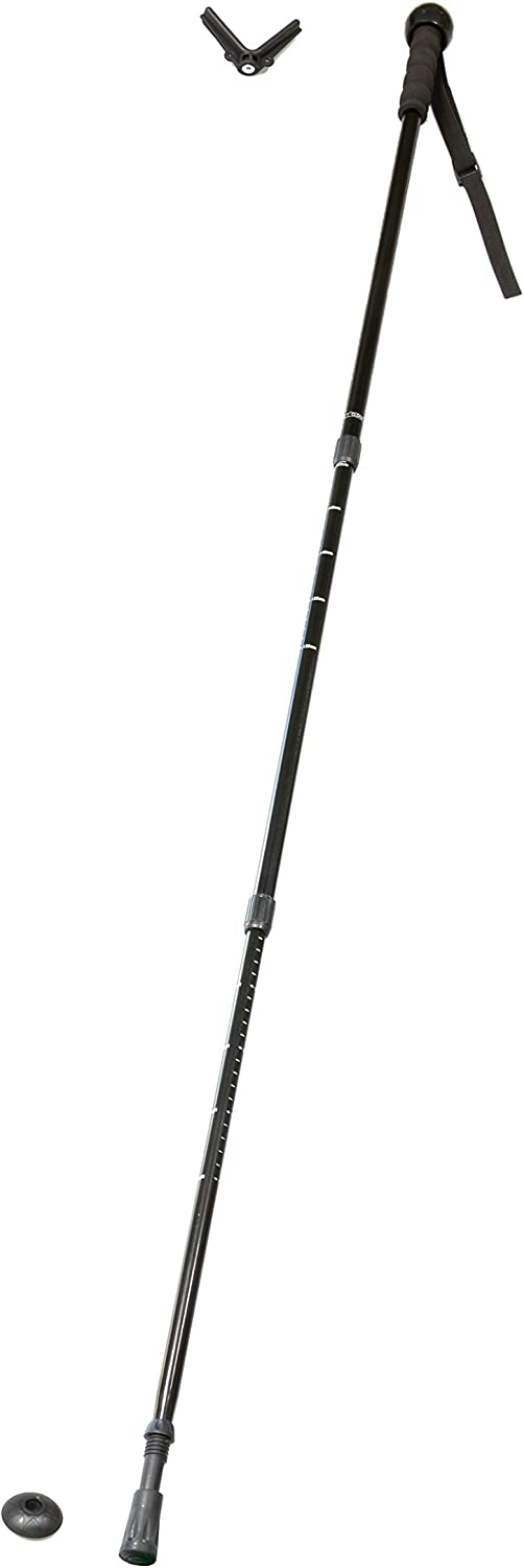 60" Rifle & Camera Collapsible Aluminum Hiking Stick, Collapsed 28"/ Extended 60"(Assorted Colors - No Color Choice)