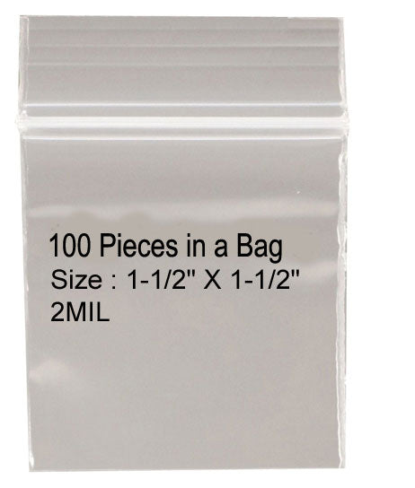 100-Piece Bag of 2MIL Self Locking Bags