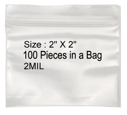 100-Piece Bag of 2MIL Self Locking Bags