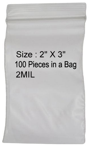 100-Piece Bag of 2MIL Self Locking Bags