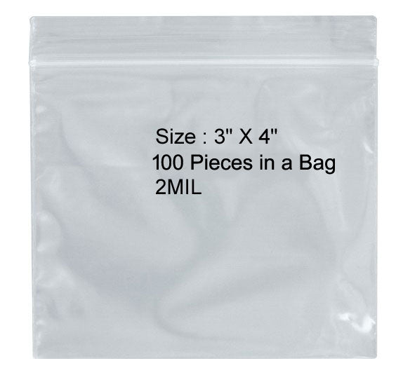 100-Piece Bag of 2MIL Self Locking Bags