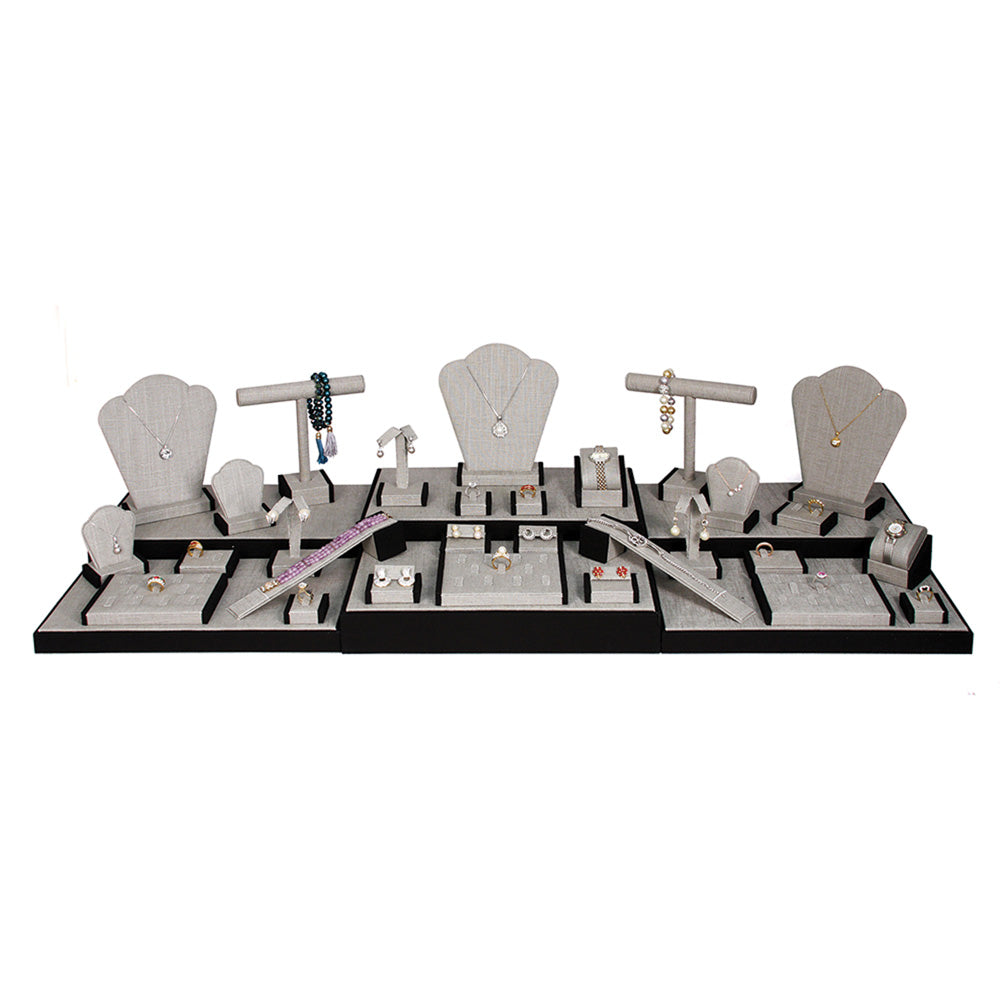 Showcase Set 55 — Grey Linen (black Trim)