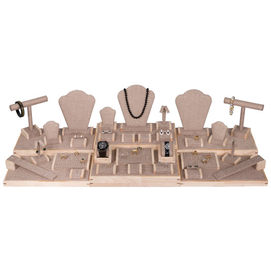 Showcase Set 55 — Natural Wood / Burlap