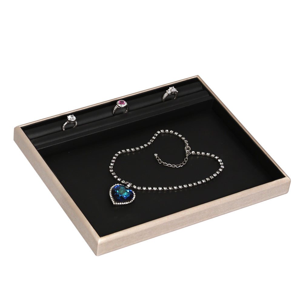 Presentation Trays — Black Faux Leather w/ Luna Gold Trim