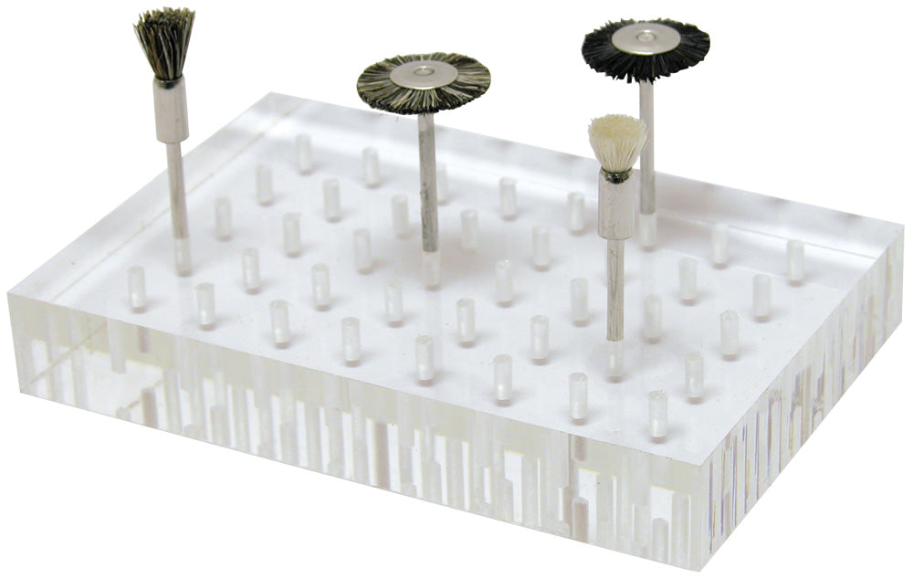 Acrylic Benchtop Bur Block — Clear Acrylic