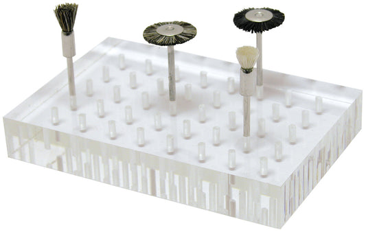 Acrylic Benchtop Bur Block — Clear Acrylic