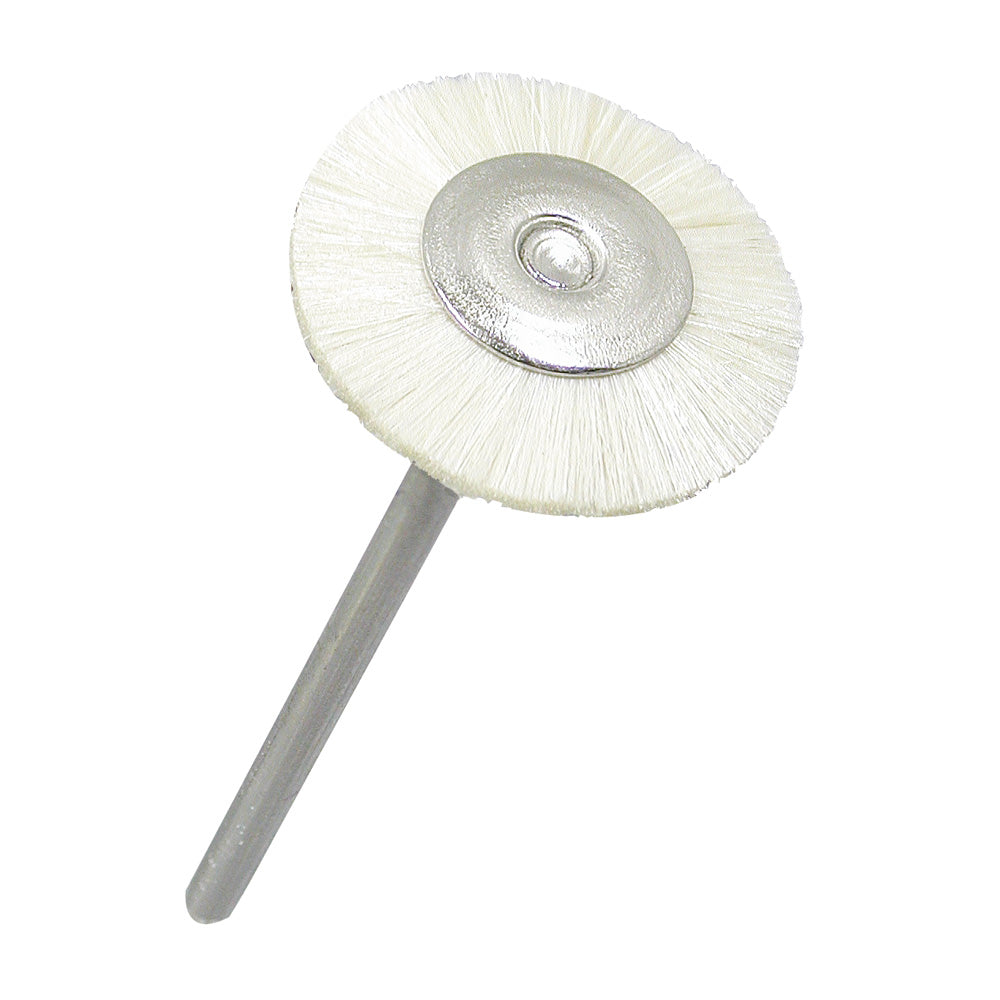 Natural Bristle Wheel Brushes — Mounted — 3/4″ — White