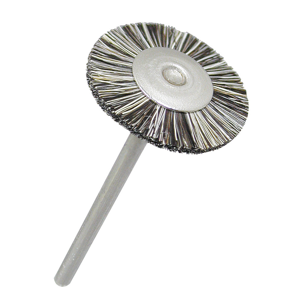 Natural Bristle Wheel Brushes — Mounted — 3/4″ (19mm) — Grey