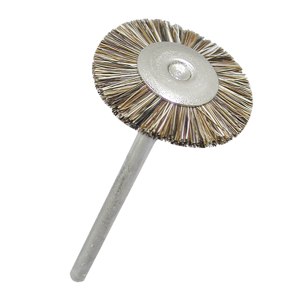 Natural Bristle Wheel Brushes — Mounted — 3/4″ (19mm) — Brown