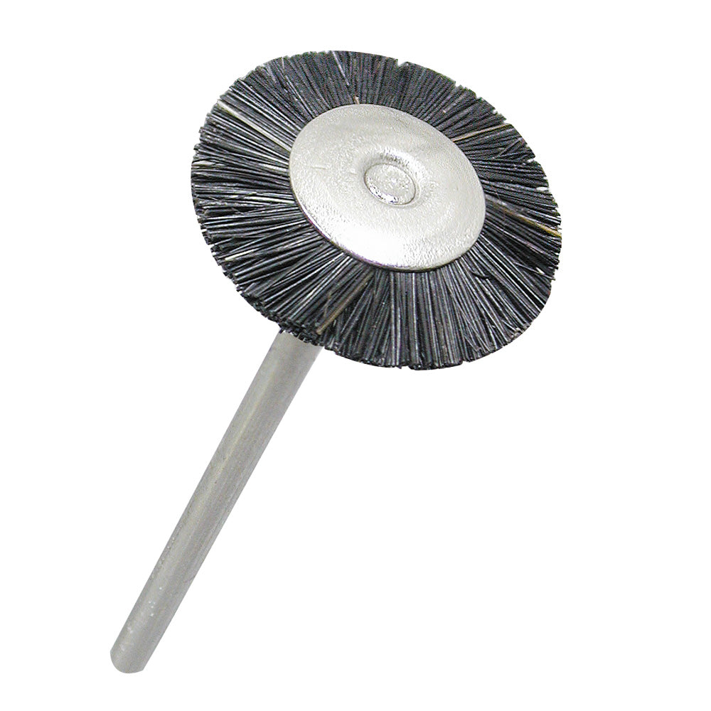 Natural Bristle Wheel Brushes — Mounted — 3/4″ (19mm) — Black