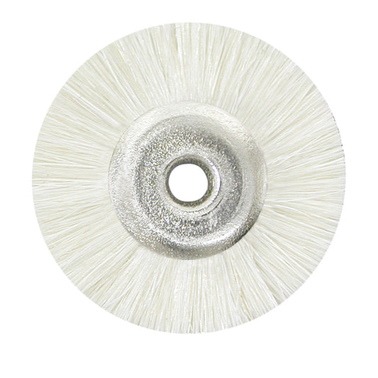 Natural Bristle Wheel Brushes — Unmounted — 7/8″ (22mm) — 1/8″ Center Hole — White