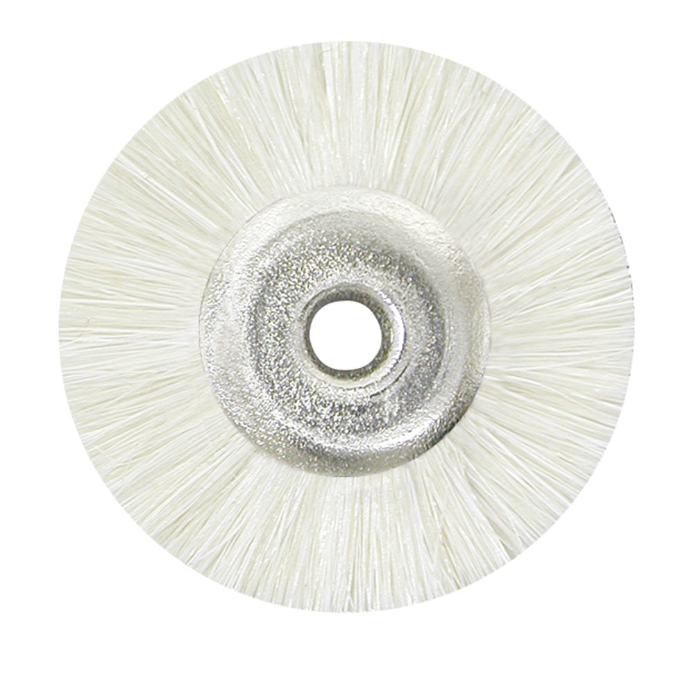 Natural Bristle Wheel Brushes — Unmounted — 7/8″ — 3/32″ Center Hole — White
