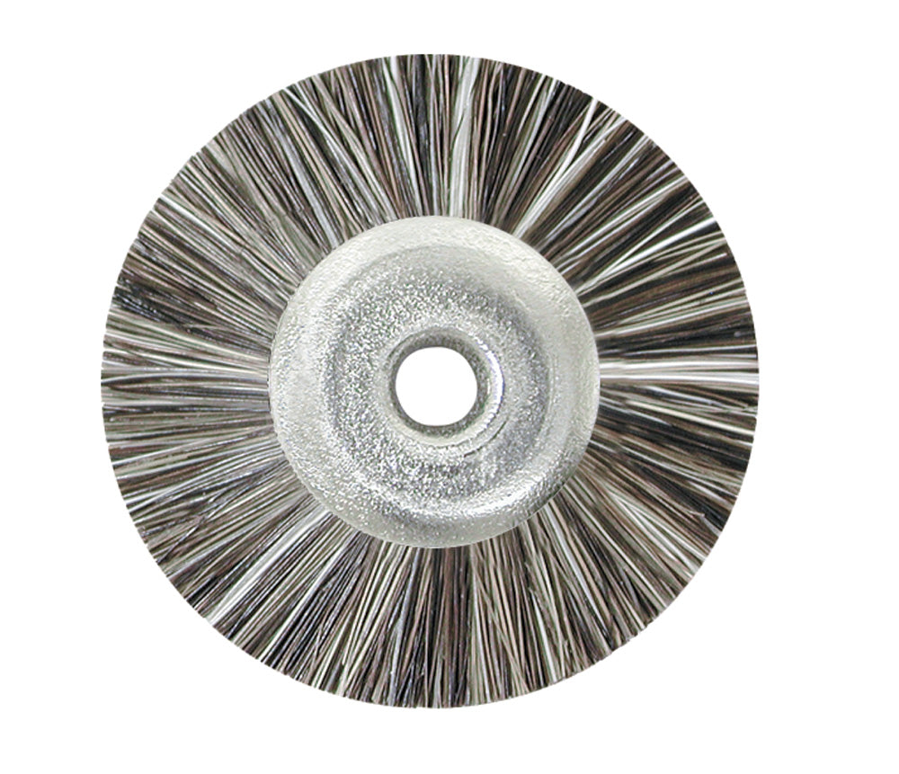 Natural Bristle Wheel Brushes — Unmounted — 3/4″ (19mm) — 3/32″ Center Hole — Grey
