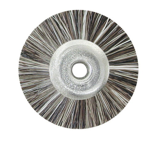 Natural Bristle Wheel Brushes — Unmounted — 1″ (25mm) — 1/8″ Center Hole — Grey