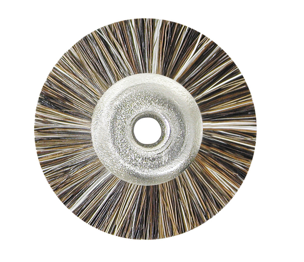 Natural Bristle Wheel Brushes — Unmounted — 1″ — 3/32″ Center Hole — Brown