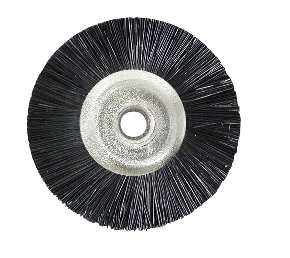 Natural Bristle Wheel Brushes — Unmounted — 3/4″ (19mm) — 3/32″ Center Hole — Black