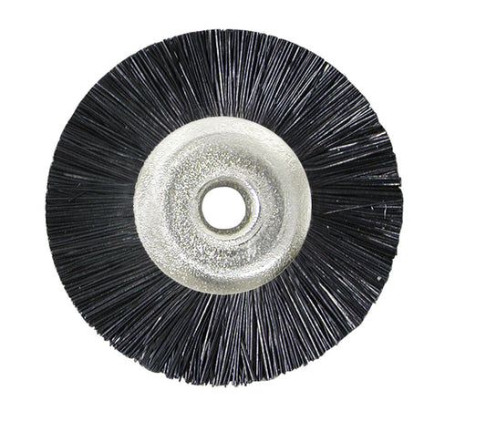Natural Bristle Wheel Brushes — Unmounted — 1″ (25mm) — 3/32″ Center Hole — Black