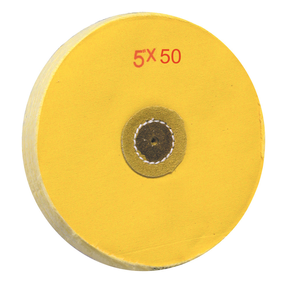 Loose Buffs — 5″ Dia. × 50 Ply — Yellow