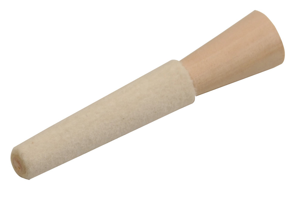 Tapered Felt Inside Ring Buffs — 3″ × 5/16″ ~ 9/16″ — White