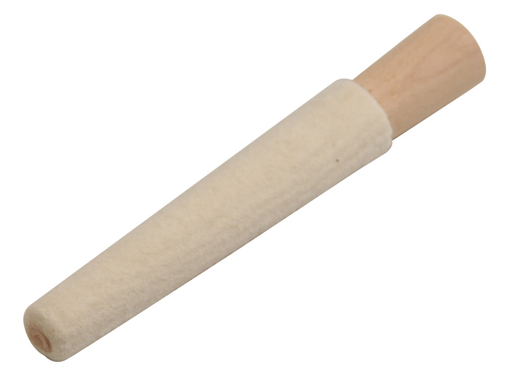 Tapered Felt Inside Ring Buffs — 5″ × 11/16″ ~ 1″ — White
