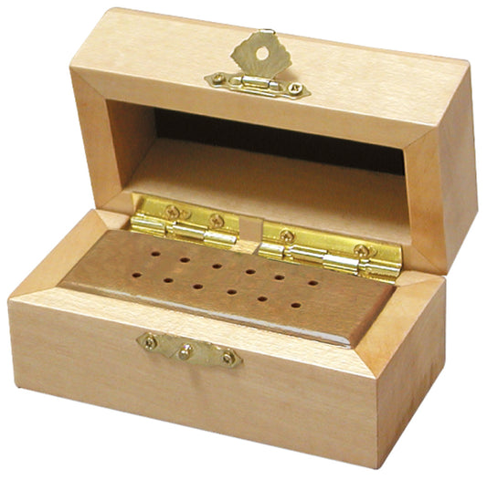 Wood Bur Boxes — 12 Burs — 3 1/2″ x 1 7/8″ x 2 1/2″ H — Natural Wood