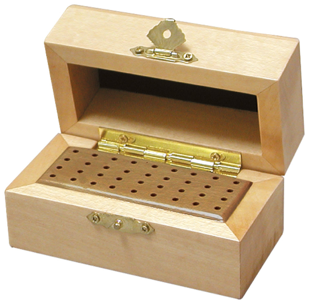 Wood Bur Boxes — 36 Burs — 4 1/2″ x 2 5/8″ x 2 1/2″ H — Natural Wood