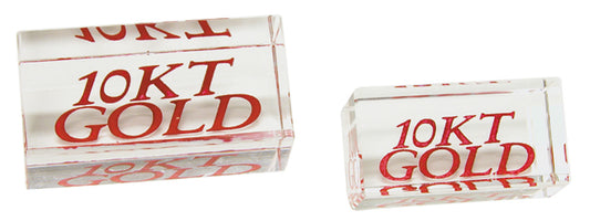 Crystal Signs — 10KT Gold — 2″ x 1″ x 1″ H — Clear Crystal