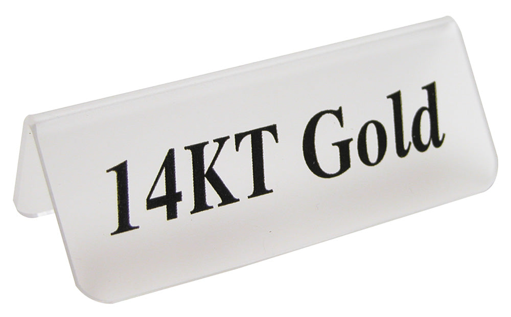 Frosted Signs — 14KT Gold — Black Letter
