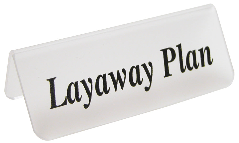 Frosted Signs — Layaway Plan — Black Letter