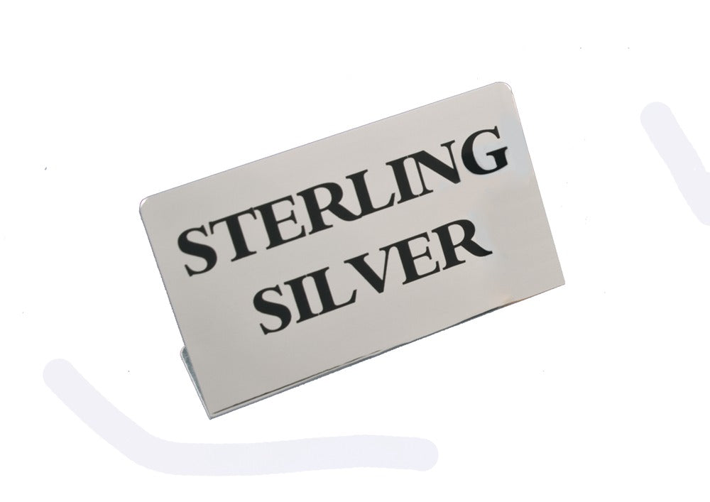 Small Metal Signs — Sterling Silver — Silvertone — Metal
