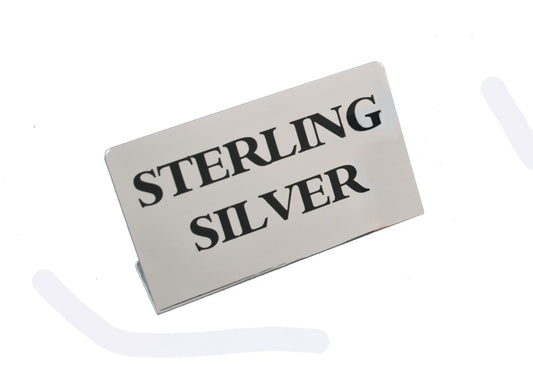Small Metal Signs — Sterling Silver — Silvertone — Metal