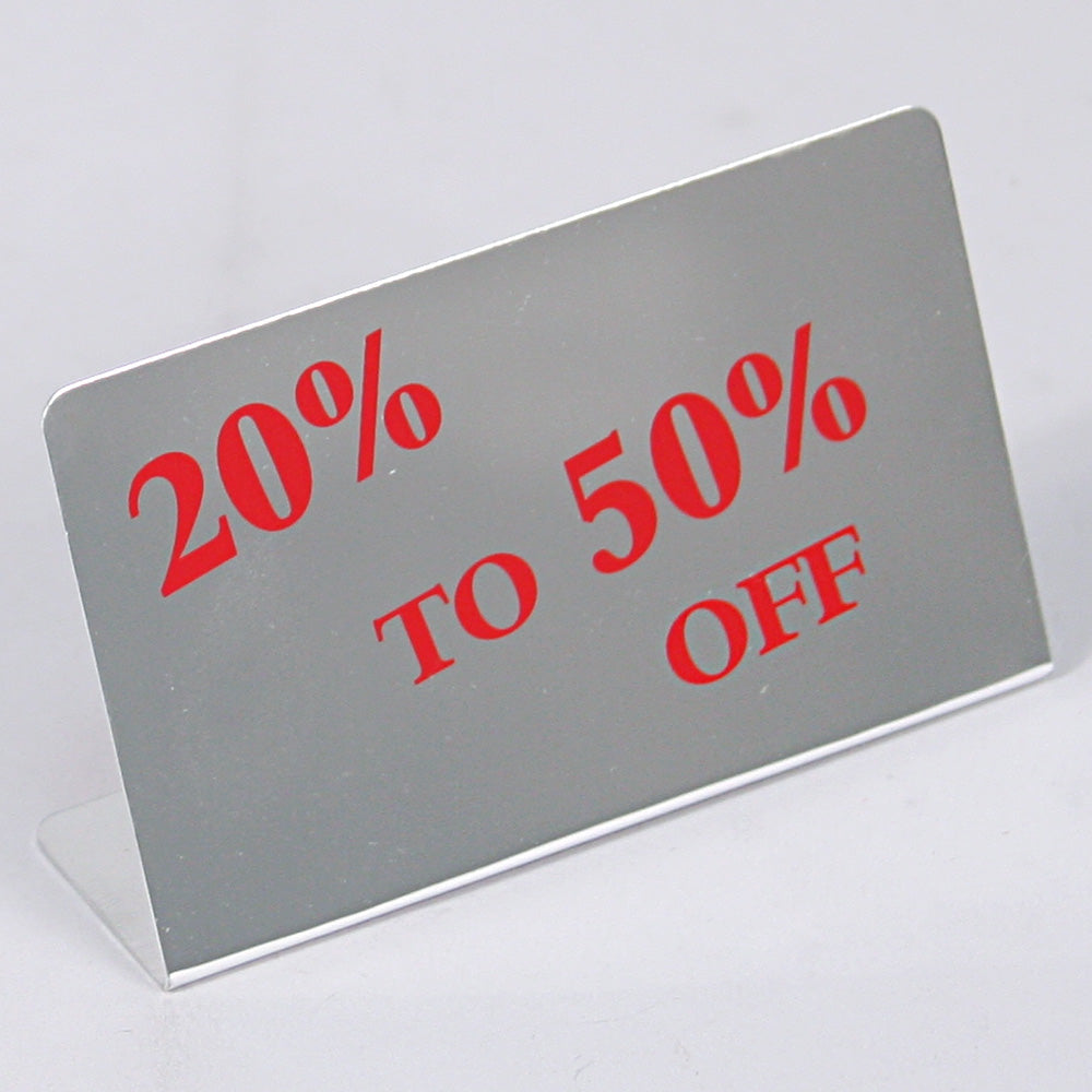 Large Metal Signs — 20% to 50% Off — Silvertone — Metal