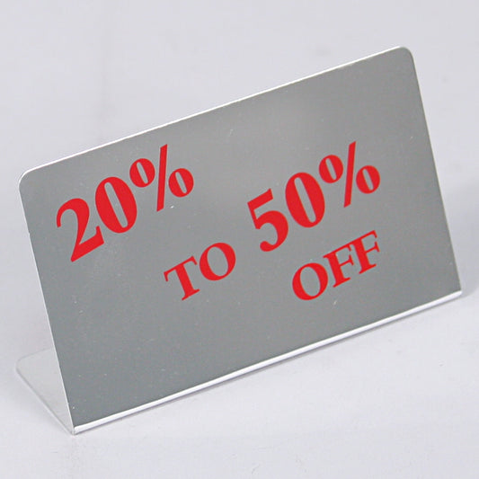 Large Metal Signs — 20% to 50% Off — Silvertone — Metal