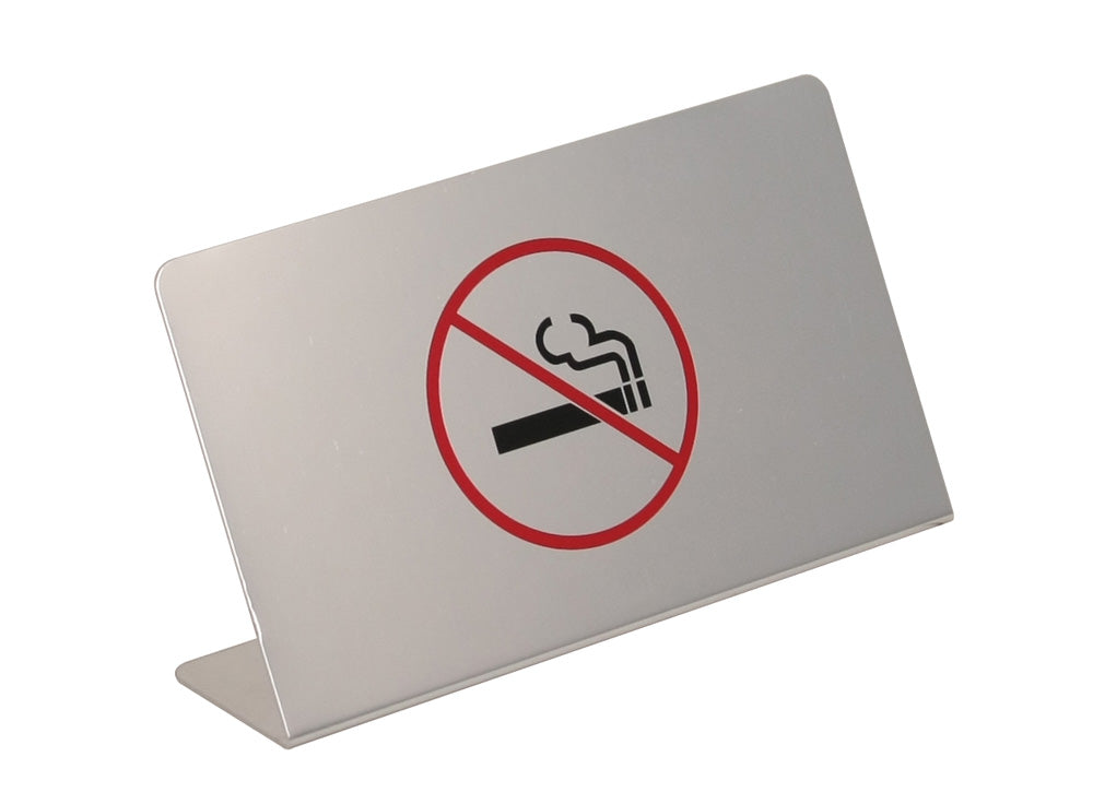 Large Metal Signs — No Smoking — Silvertone — Metal