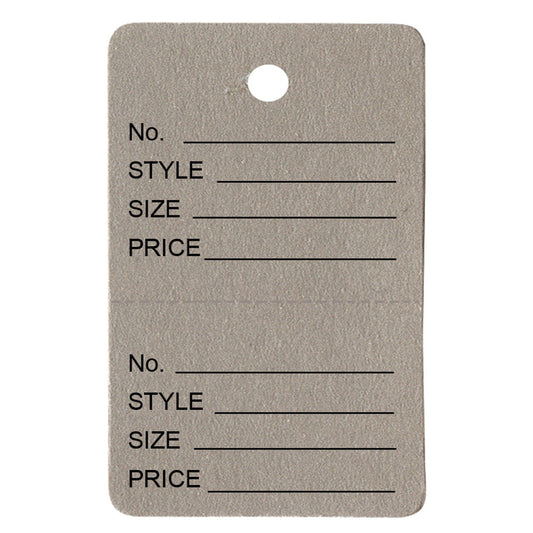 All-Purpose Unstrung Tags — 1 1/4″ x 1 7/8″ (32 x 47mm) — Grey