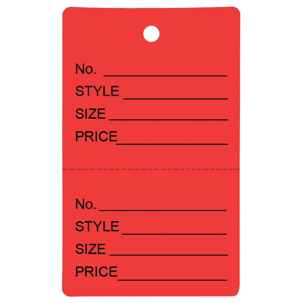 All-Purpose Unstrung Tags — 1 3/4″ x 2 7/8″ (44 x 73mm) — Red