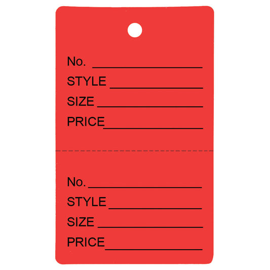 All-Purpose Unstrung Tags — 1 1/4″ x 1 7/8″ (32 x 47mm) — Red