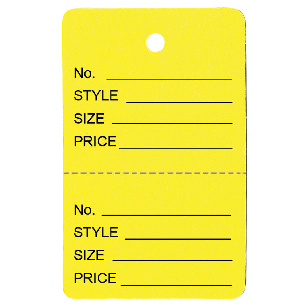All-Purpose Unstrung Tags — 1 3/4″ x 2 7/8″ (44 x 73mm) — Yellow