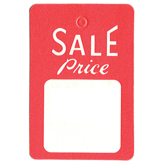 Pre-Printed Strung / Unstrung Tags — Sale Price — 1 1/4″ x 1 7/8″ — Without String — White Paper