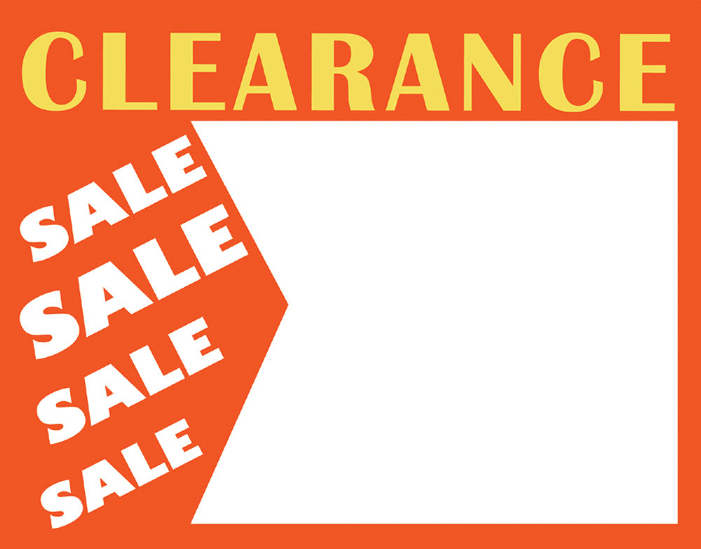 Large Paper Price Signs — Clearance Sale — White
