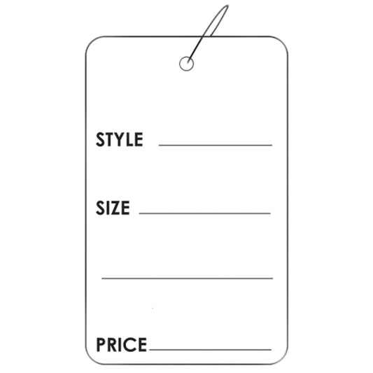 Pre-Printed Strung / Unstrung Tags — Printed — 1 3/4″ x 2 7/8″ — With String — White Paper