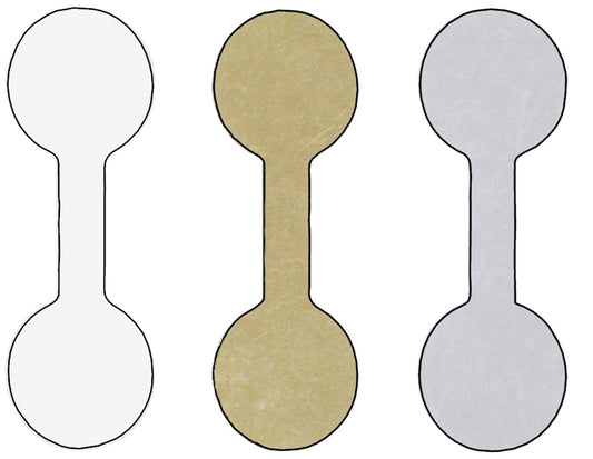Adhesive Tear-Proof Tags — 1 3/8″ x 1/2″ H — Silver