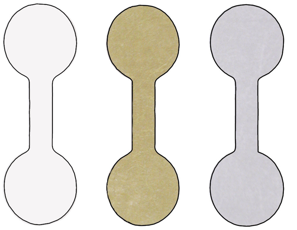 Adhesive Tear-Proof Tags — 1 3/8″ x 1/2″ H (35 x 12mm) — Gold