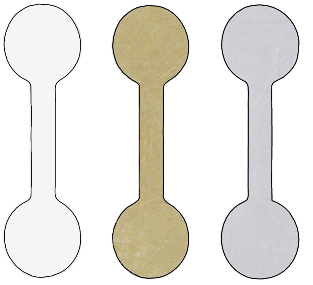 Adhesive Tear-Proof Tags — 1 7/8″ x 1/2″ H (47 x 12mm) — Gold