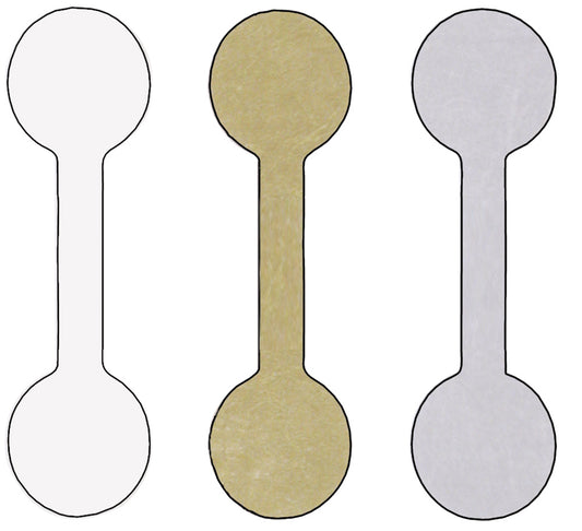 Adhesive Tear-Proof Tags — 1 7/8″ x 1/2″ H — Gold