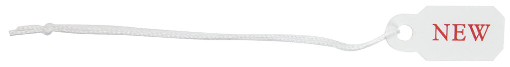 Pre-Printed String Tags — Paper New — 3/8″ x 7/8″ (10 x 22mm) — White